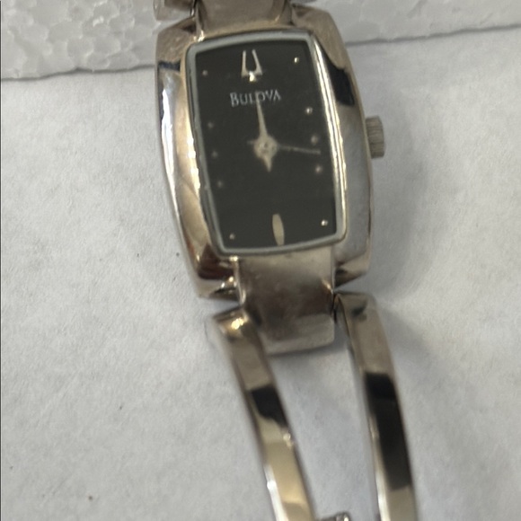 Bulova Silver and Black Women's Watch, needs battery - Picture 4 of 8